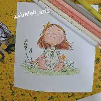 نقاشی فانتزی سفارشی دخترخندان