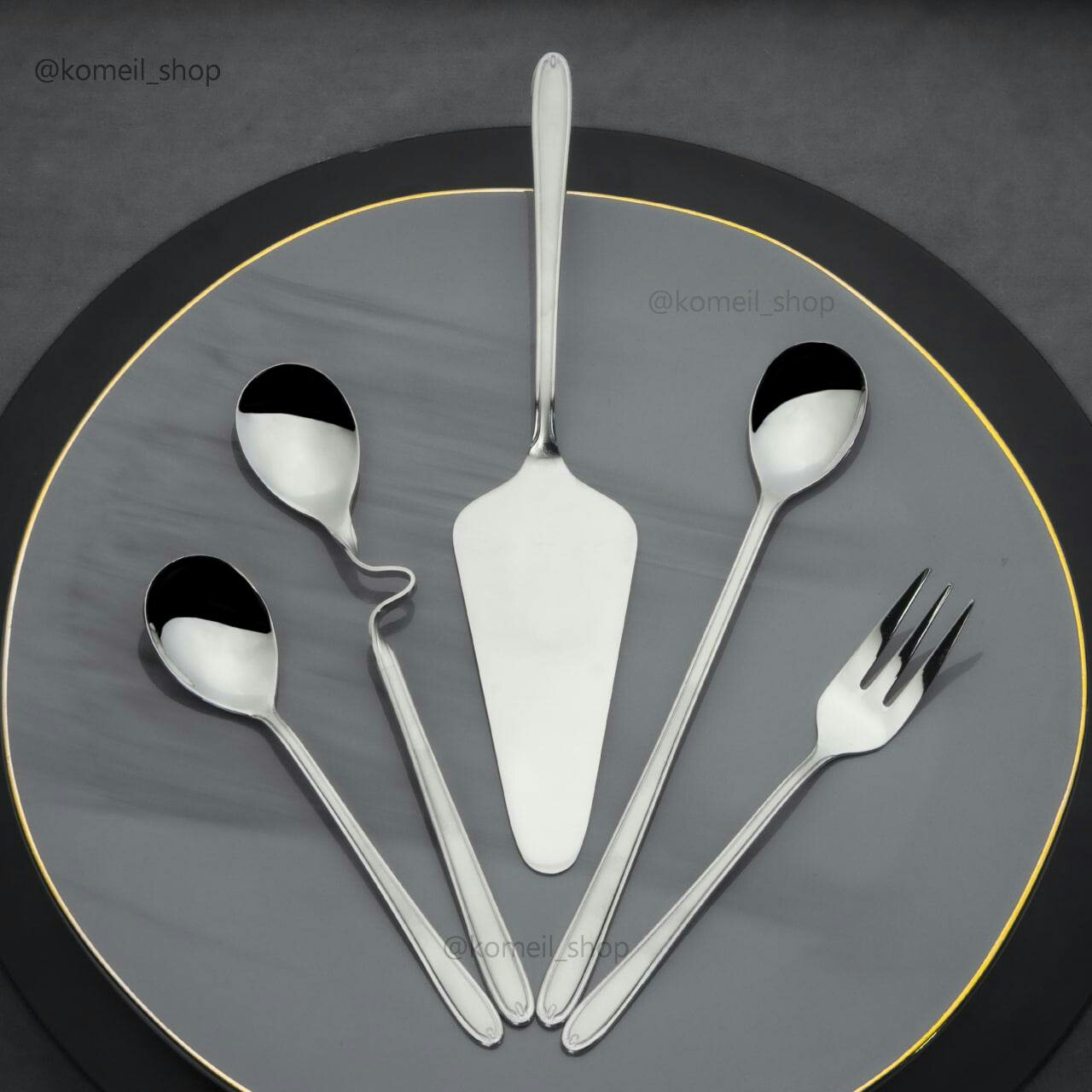 سرویس قاشق چنگال 42 نفره  لاکچری 168 پارچه مات و براق ( Happy family ) 2 S