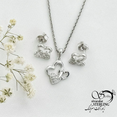 نیمست قلب دوتایی نقره ایتالیا کد 15912