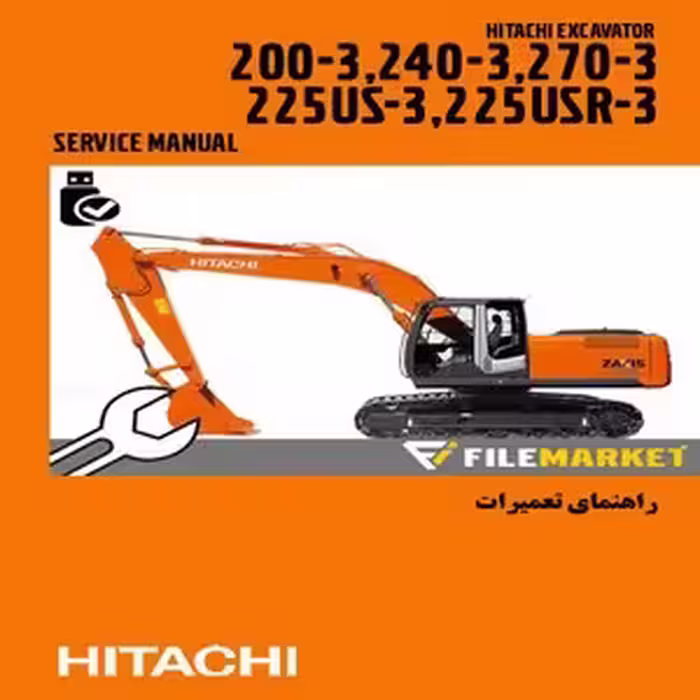 راهنماي تعميرات بيل مکانيکي هيتاچي مدل ZAXIS 200-3,240-3,270-3,225US-3,225USR-3