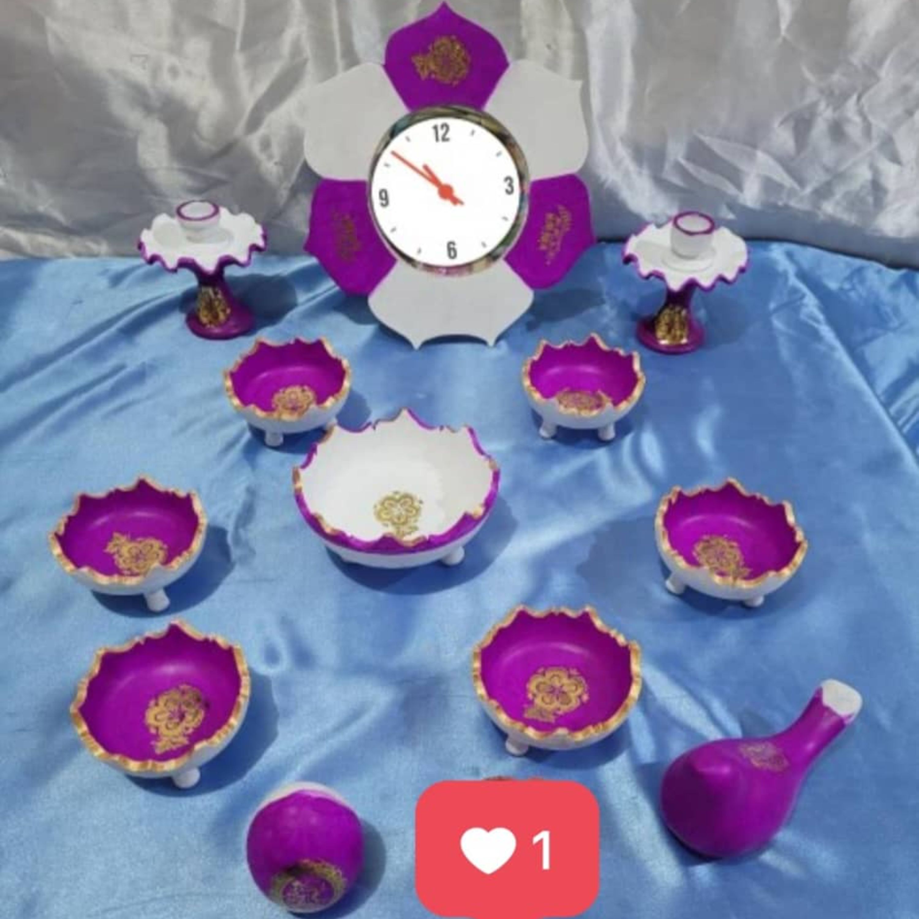 هفت سین  سفالی بنفش رنگ