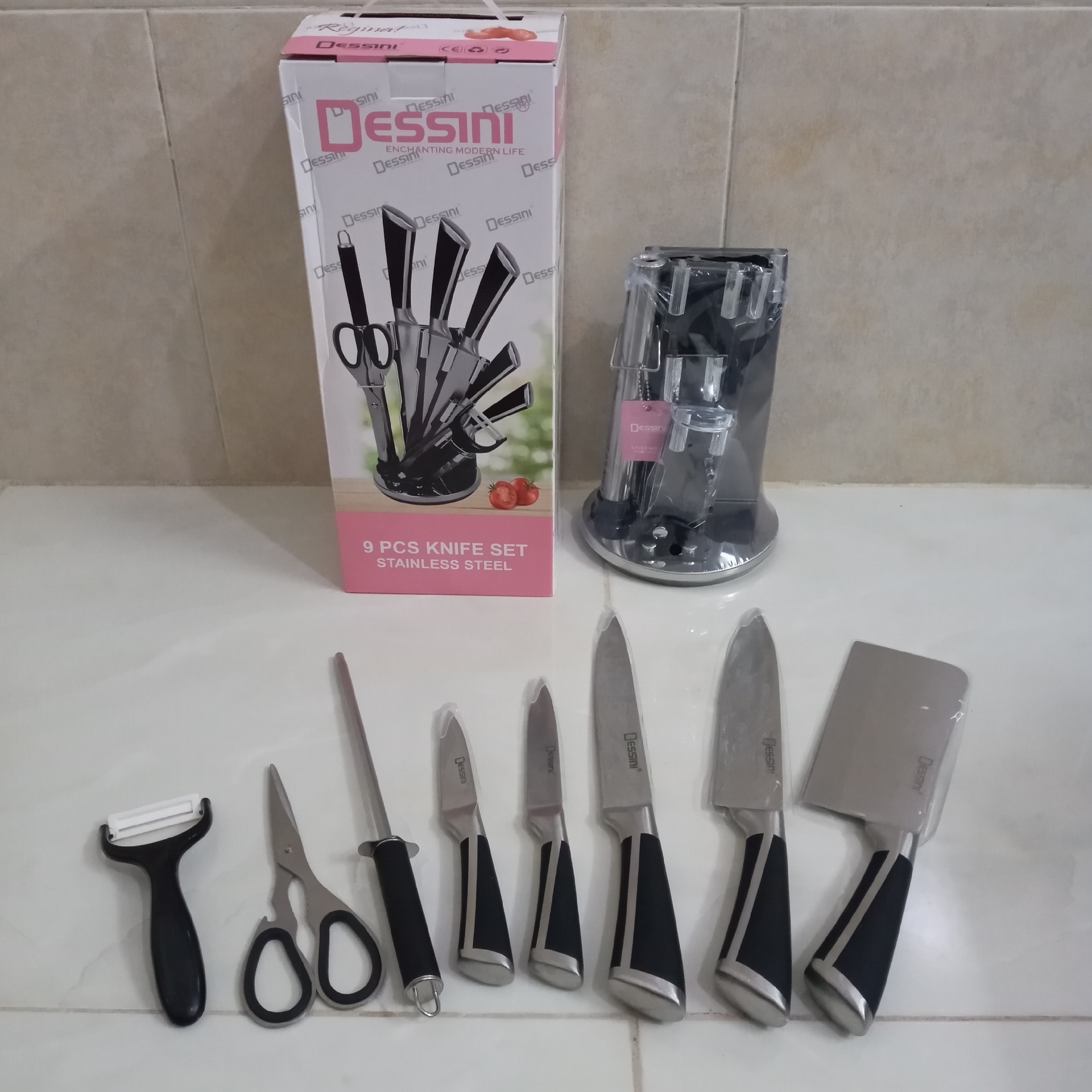 سرویس چاقو و کارد و ساطور آشپزخانه دسینی 9 پارچه