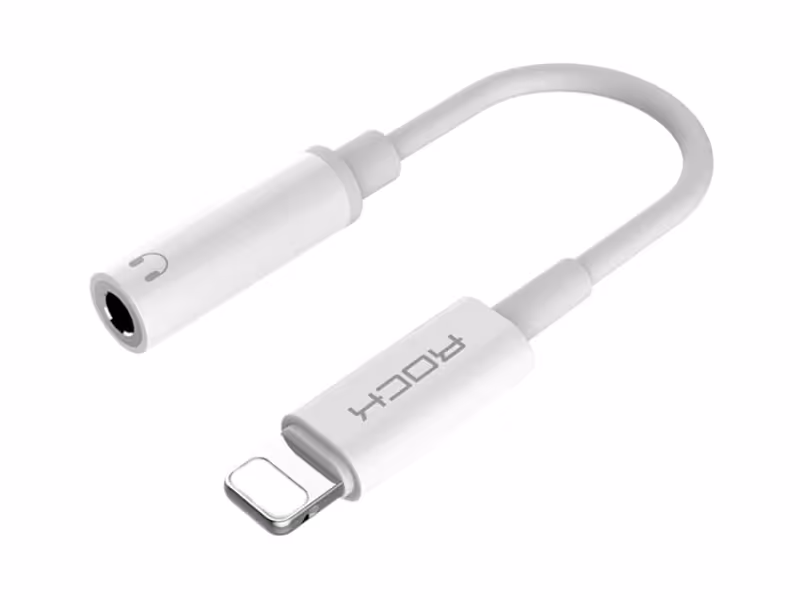 مبدل لایتنینگ به جک 3.5 میلیمتری راک Rock RCB0665 Lightning To Audio Adapter Cable