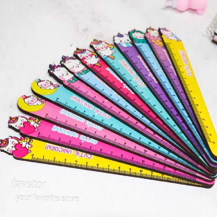 خط کش چوبی طرح یونیکورن cute unicorn