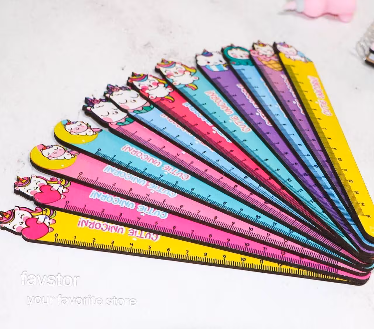 خط کش چوبی طرح یونیکورن cute unicorn