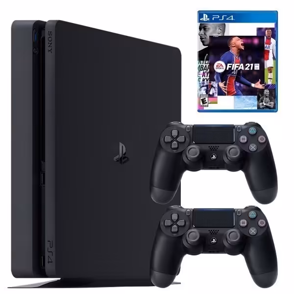 مجموعه کنسول بازی سونی مدل PlayStation 4 Slim ریجن 3  CUH ظرفیت 1 ترابایت به همراه بازی فیفا21