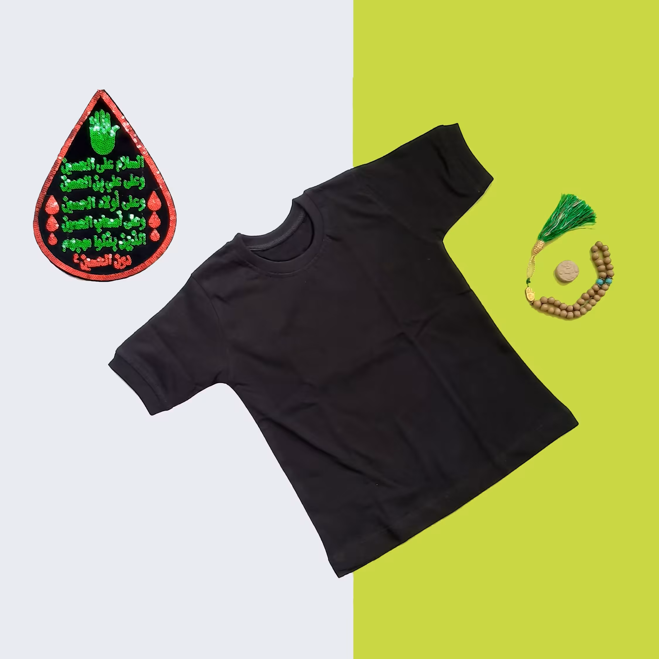 تی شرت مشکی ساده محرم مناسب 3 الی 4 سال