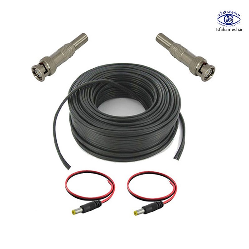کابل دوربین مداربسته  ترکیبی 10 متری همراه با BNC و فیش برق 