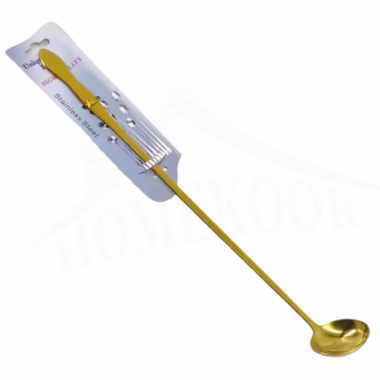 ملاقه بلند پارچ شربت طلایی استیل یونیک لایف-قاشق پارچه همزن- ملاقه پارچه شربت مخصوص پارچه شربت و دوغ- ملاقه بلند