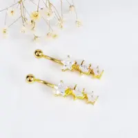 پیرسینگ ناف ستاره نگین دار کد 10777