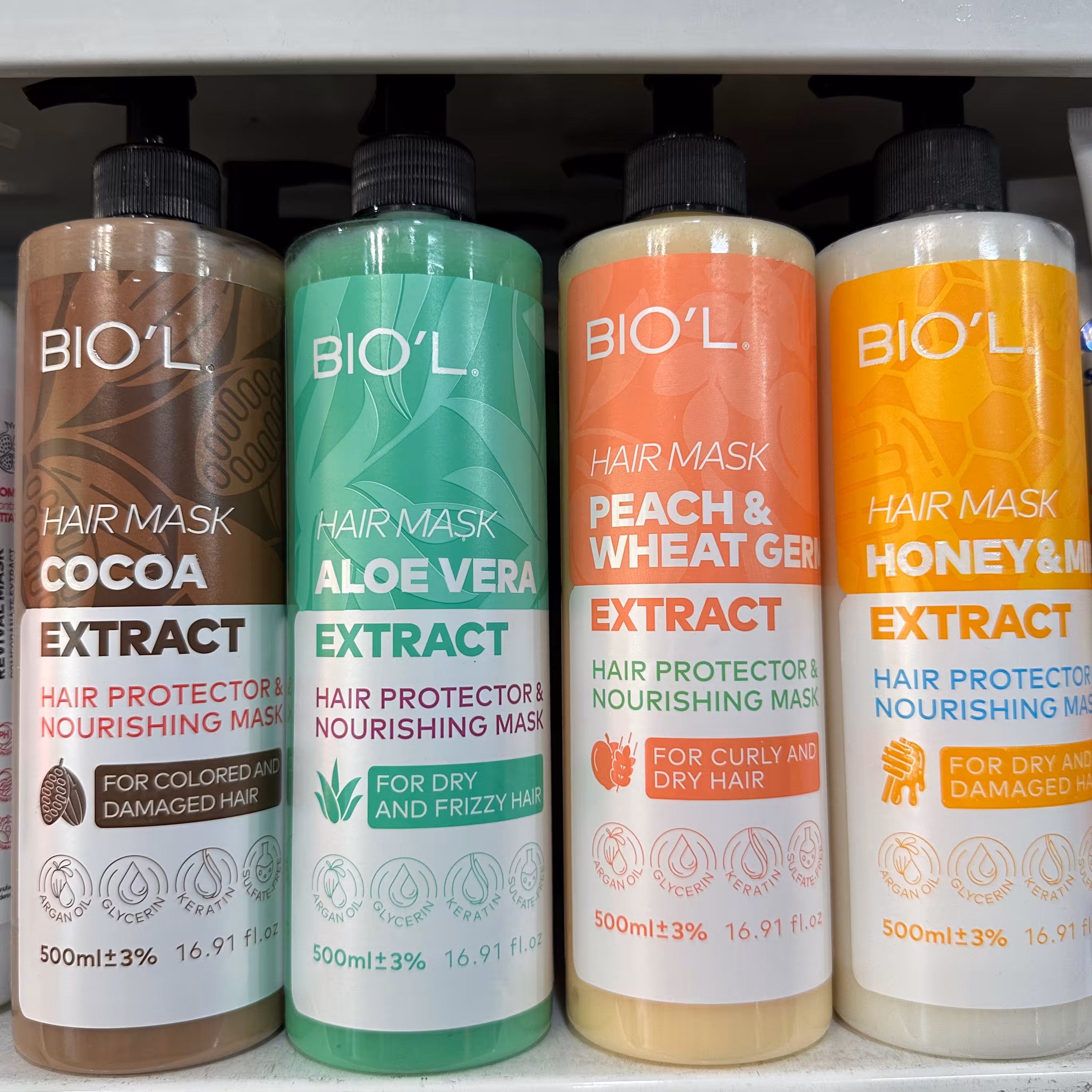 ماسک مو بیول بدون سولفات مدل کاکائویی 500ml دارای کراتین و روغن آرگان و گلیسیرین