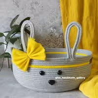 سبد نظم دهنده اتاق کودک.گرد.طوسی.اندازه29 در ارتفاع11سانت.دست دوز.مستقیم ازتولیدی