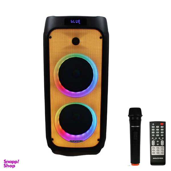 اسپیکر پارتی باکس مچر (Macher) مدل MR-1600 2×8 با میکروفون طول 70 سانتی متر