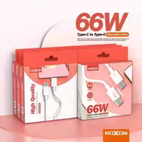 کابل شارژ MOXOM مدل MX-CB168 دو سر Type-C - امین 24 امانت دار اعتماد شما