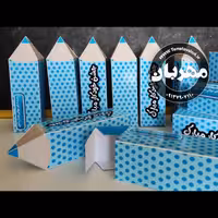 جعبه طرح مداد مناسب جشن خودکار و  جشن الفبا یک عدد 