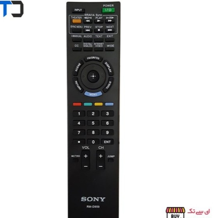 کنترل ریموت تلوزیون ال ای دی سونیSONY
