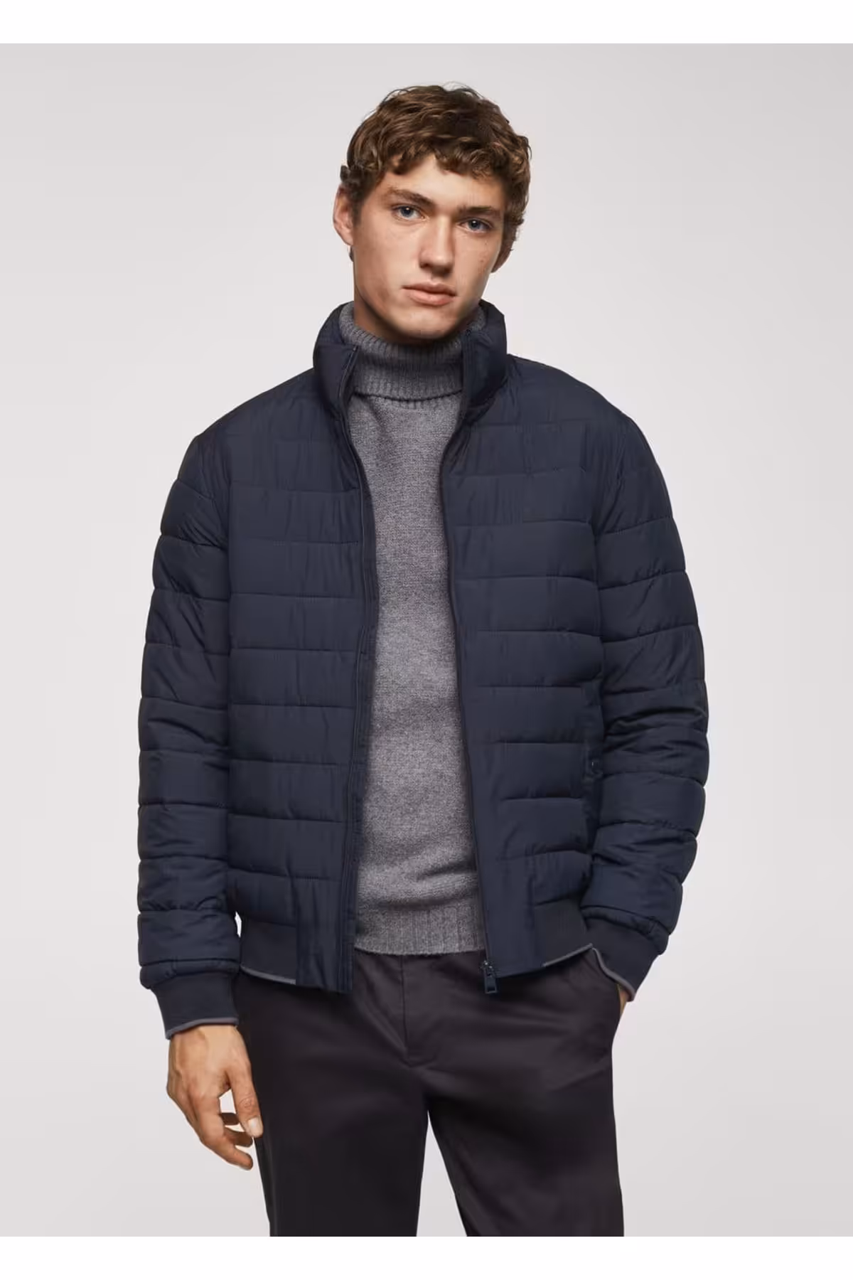 کت آبی مردانه آنوراک فوق العاده سبک ضد آب لحاف MANGO Man