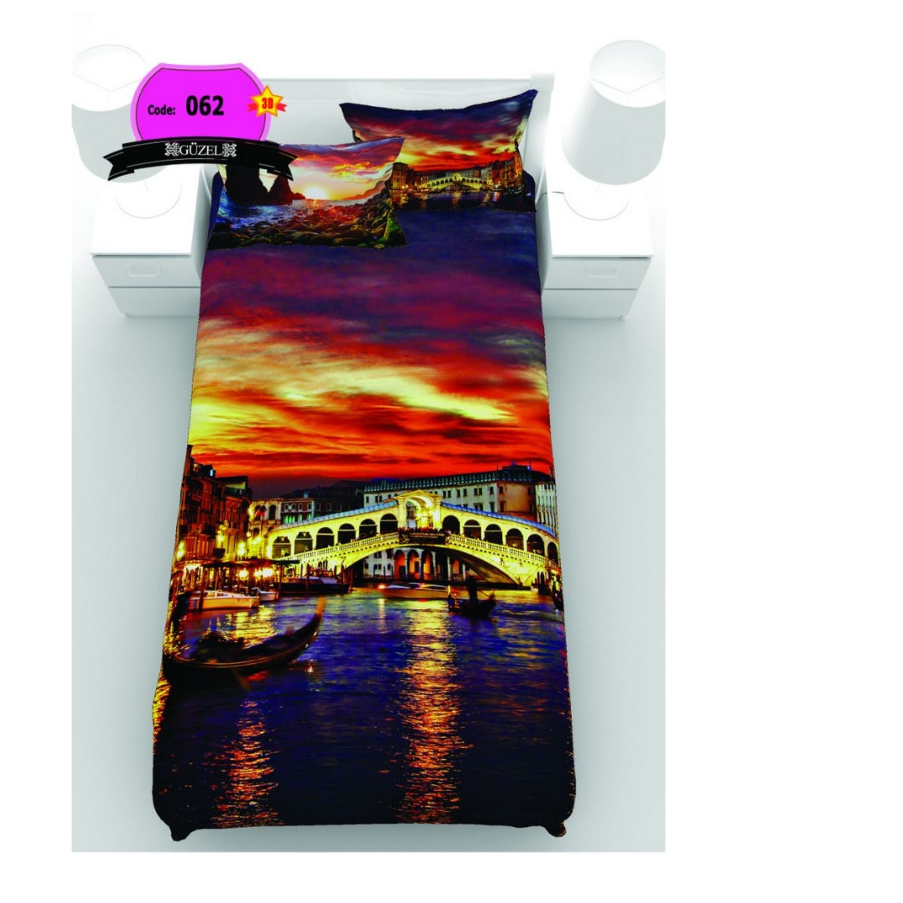 روتختی تک نفره سه بعدی برند گوزل -5 تکه -کد 62