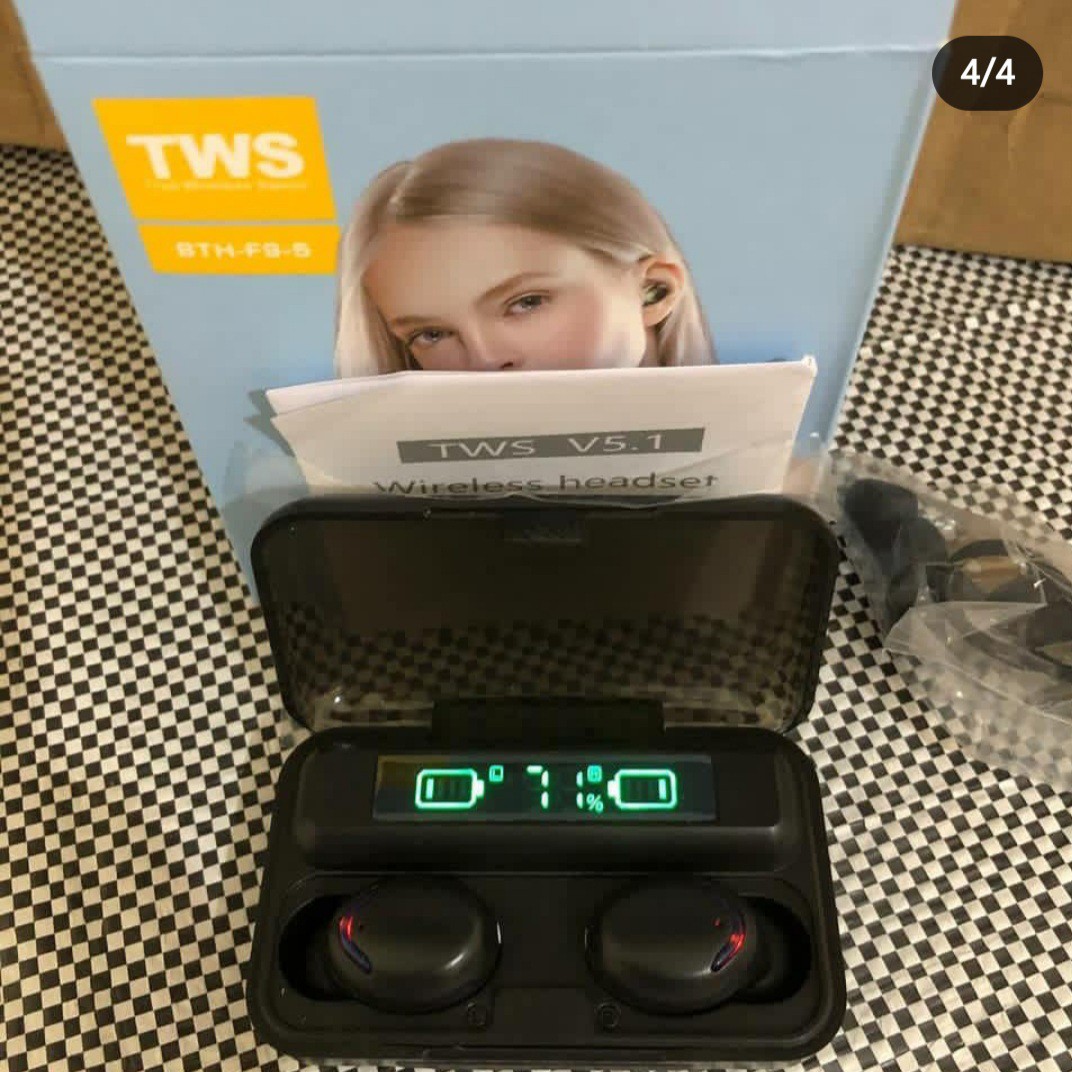 هندزفری بلوتوثی f9 اصلی جنس با کیفیت  به همراه پاور بانک هنذفری بی سیم هنذفری بلوتوثی