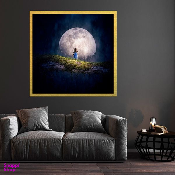 تابلو بکلیت طرح شب مهتاب و دخترانه مدل قاب شاسی T-S8487