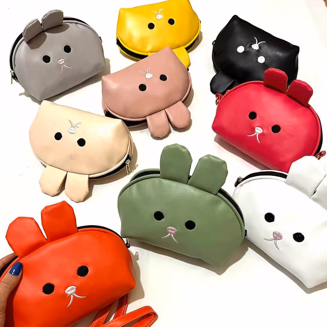 کیف بچگانه دخترانه تدی خنگول چرم با بند بلند قابل تنظیم دوشی و فانتزی ارسال رایگان