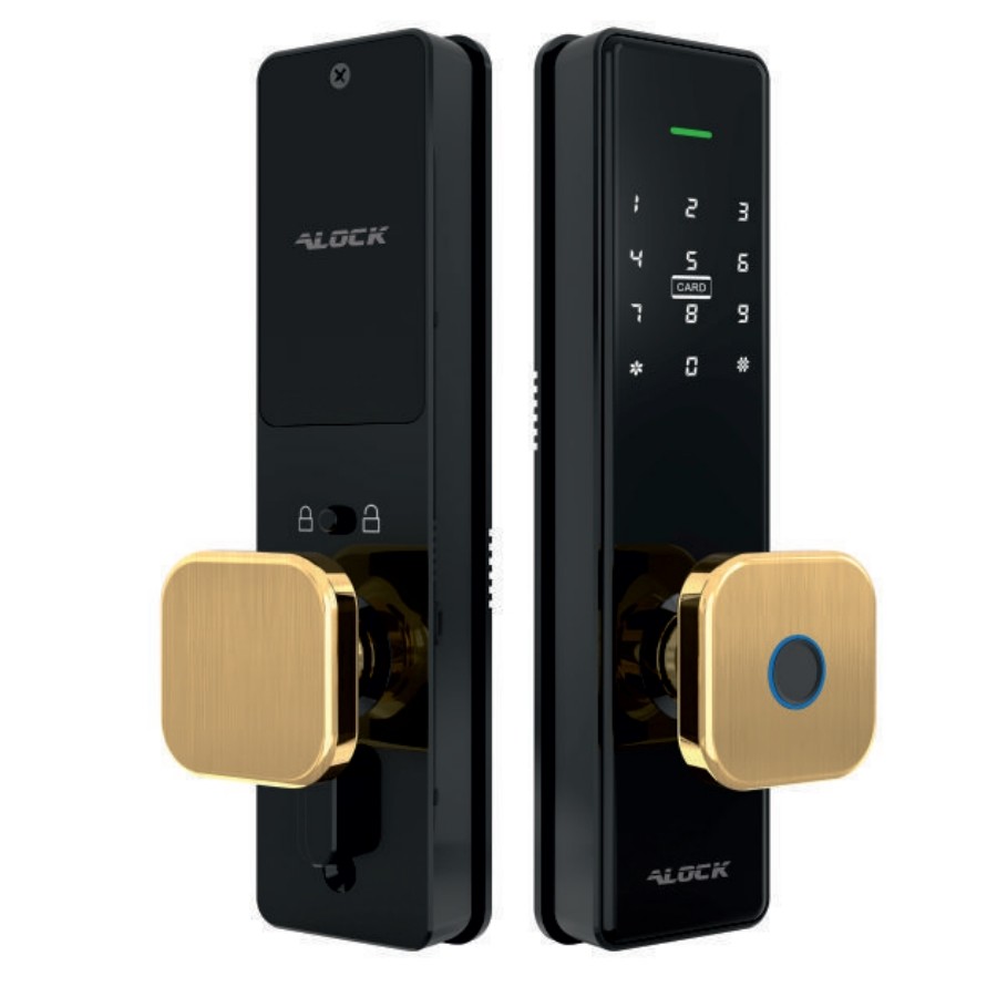 دستگیره دیجیتال هوشمند alock الاک مدل s350 پلاس رنگ طلایی