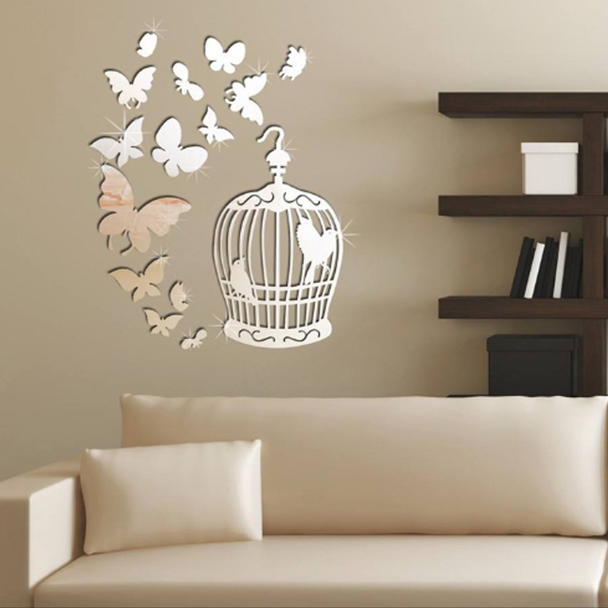 طرح آینه مدل قفس جنس مولتی استایل رنگ نقره ای و طلایی