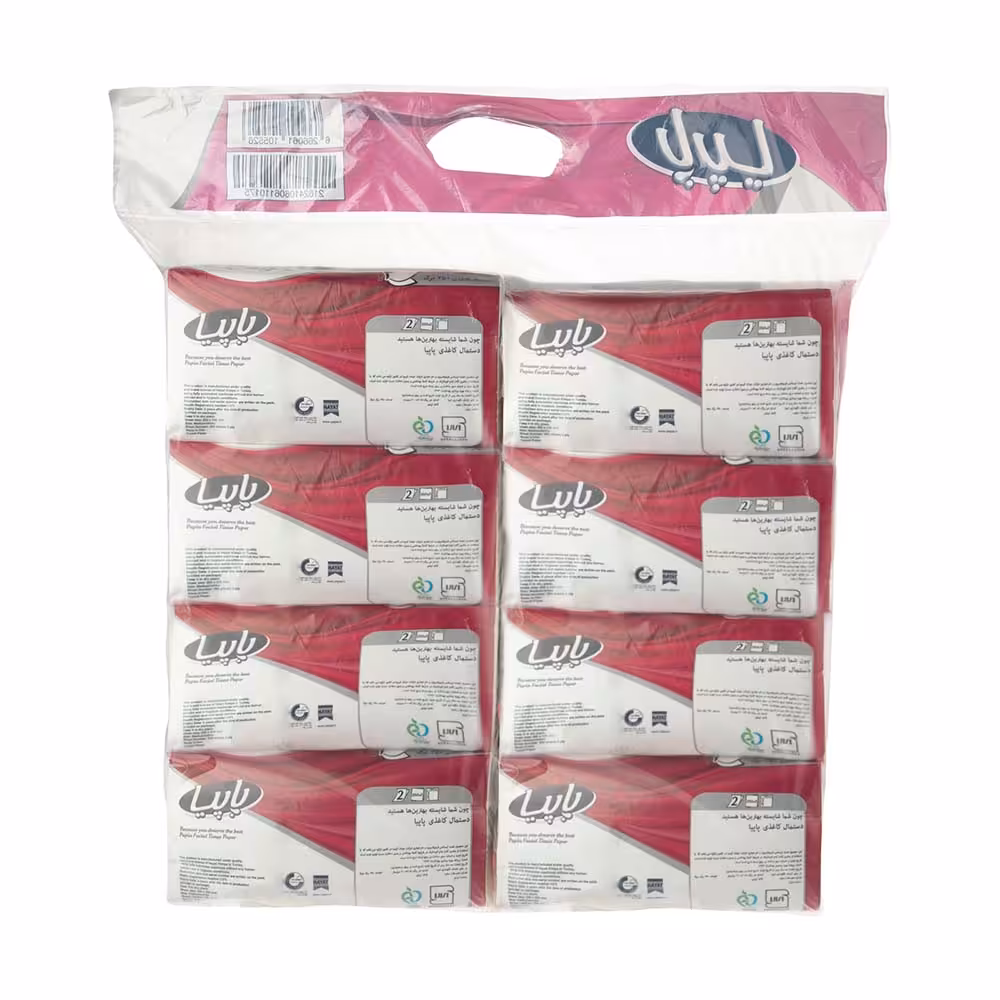 دستمال کاغذی 250 برگ پاپیا Papia بسته 8 عددی