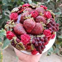 کیک لواشکی طرح سبدمیوه همراه بافیلینگ مخصوص شهزادکیک