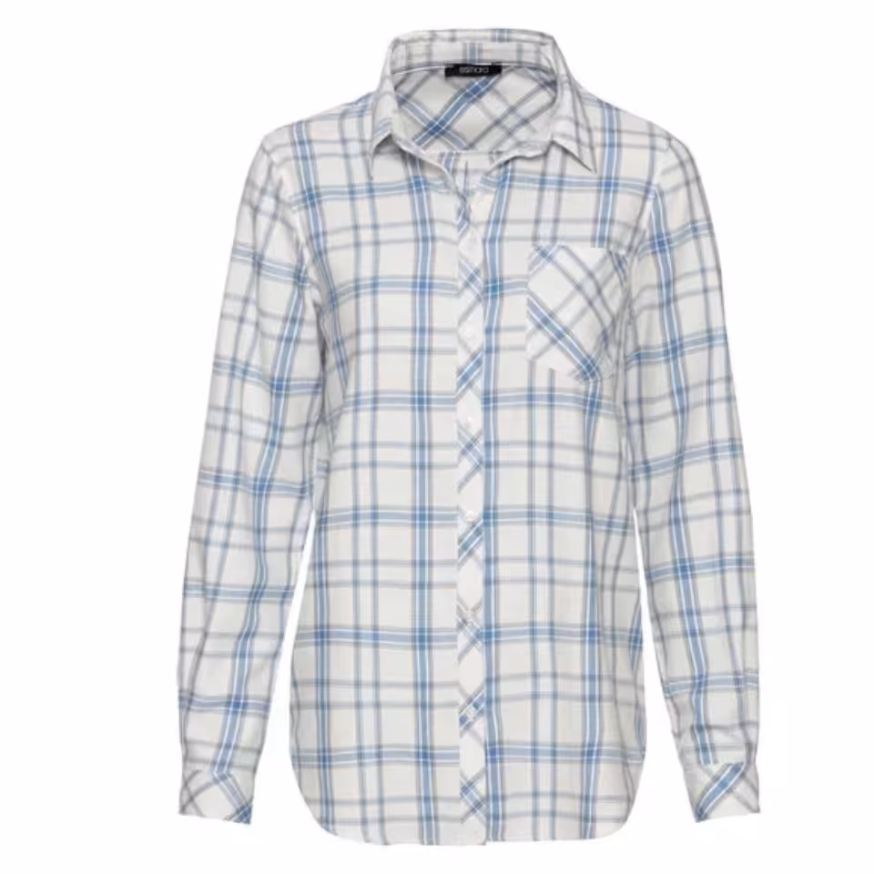 شومیز نخی چهار خونه اسمارا  آستین بلند  جلو دکمه دار  دارای جیب جلو سینه  خنک و سبک  سایز 40-42