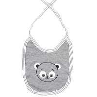 پیش بند نوزاد طوسی طرح پاندا بیبی فورلایف Baby4life