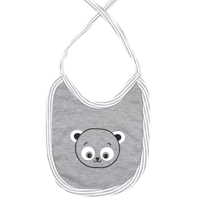 پیش بند نوزاد طوسی طرح پاندا بیبی فورلایف Baby4life