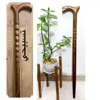 عصا چوبی طرح تسبیحی به همراه پاشنه عصا 