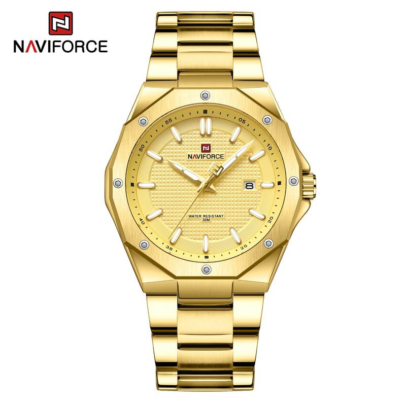 ساعت مچی مردانه استیل چرمی نیویفورس مدل Naviforce 9200