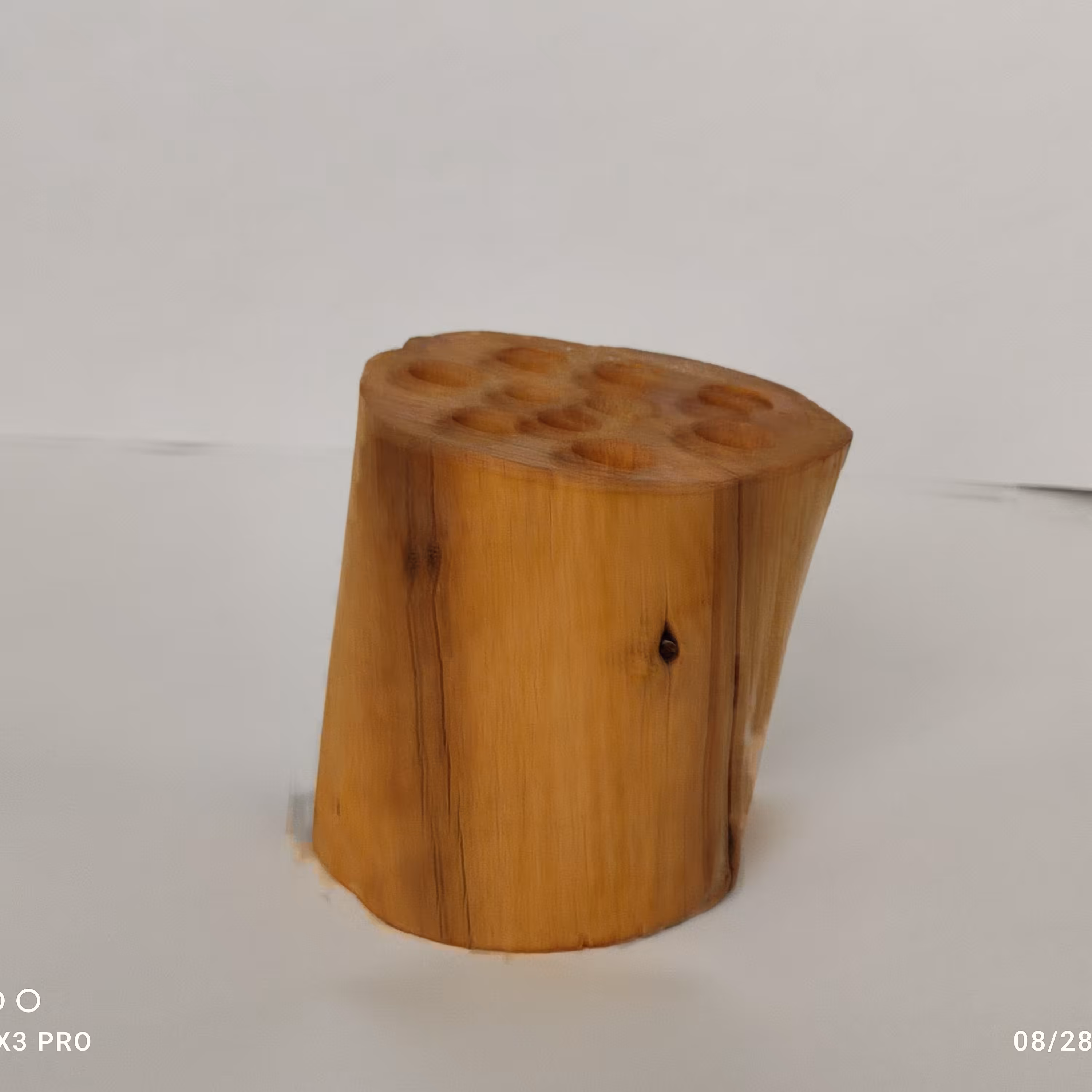 جا قلمی چوبی رُستیک  کاج رنگ قهوه ای روشن