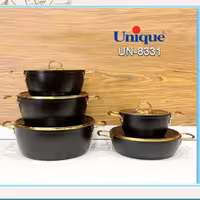 سرویس 10 پارچه مشکی دسته طلایی یونیک