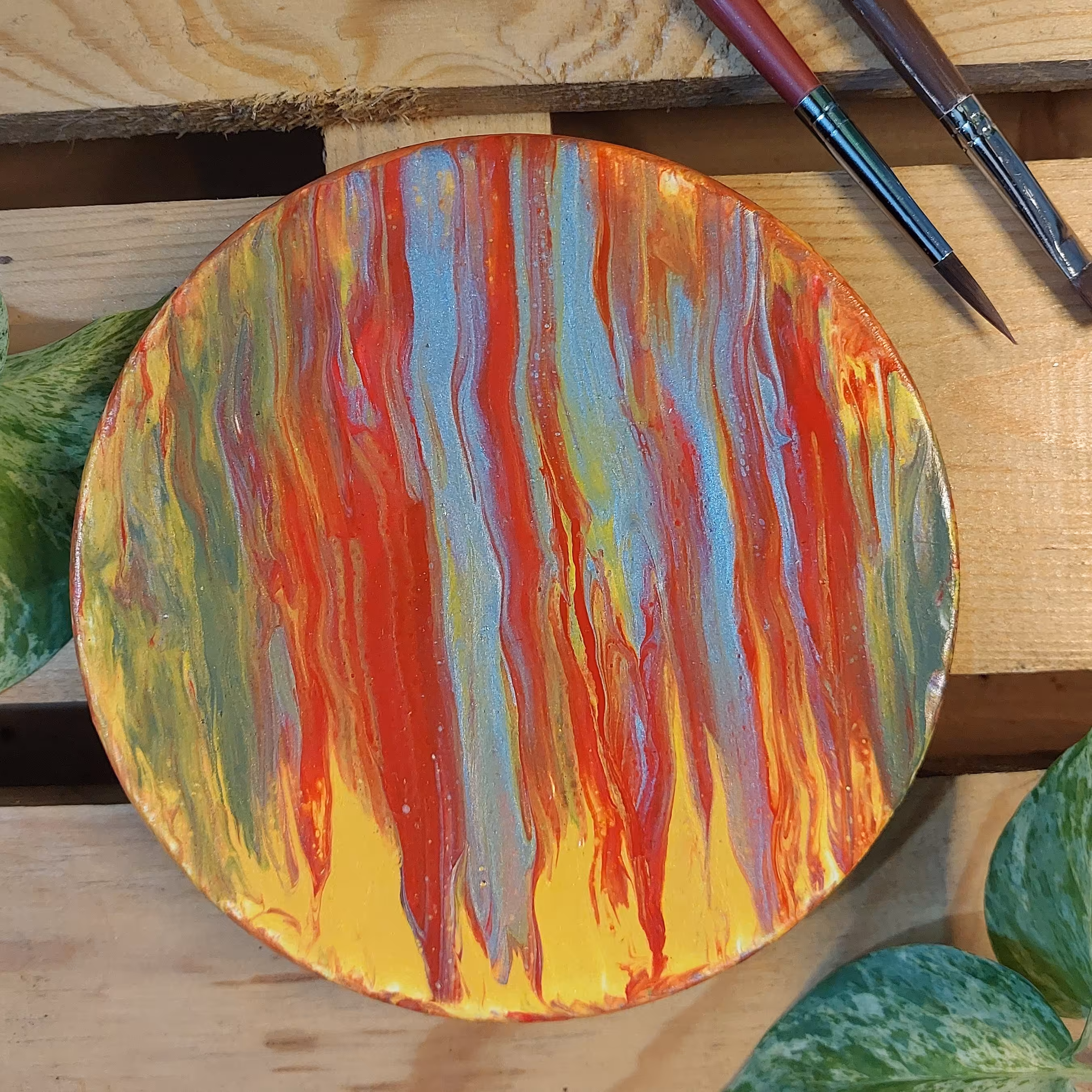 بشقاب سفالی ،دکوری ، سایز 15 سانت 