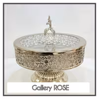 شکلات خوری گرد پایه دار (رنگ سیلور)