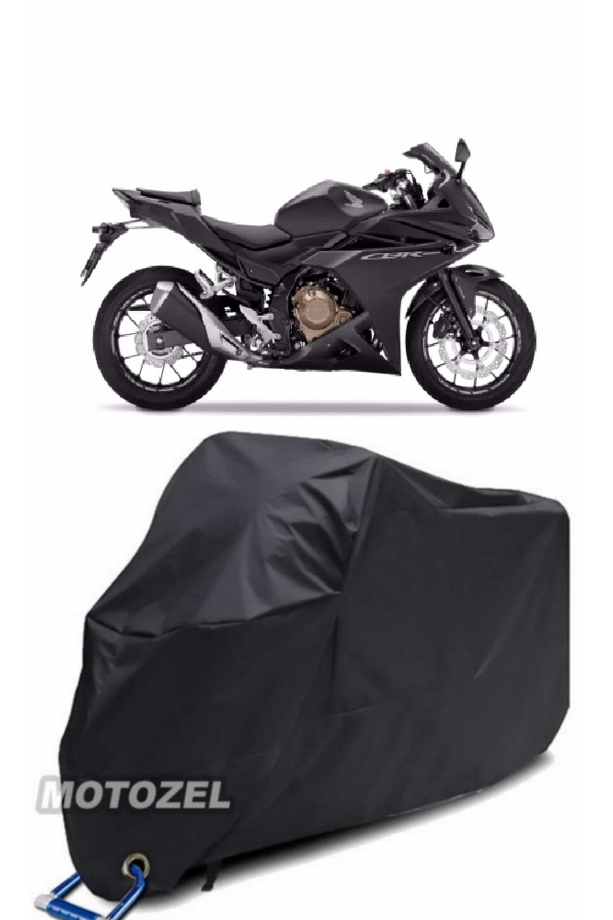 چادر موتورسیکلت مشکی HONDA CBR 500R موتور سیکلت سیاه ضد آب قفل سازگار AutoZEL