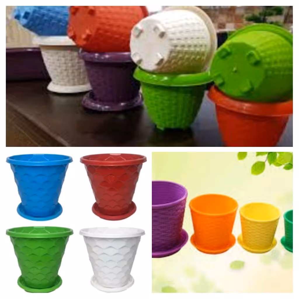 گلدان پلاستیکی نسبتا بزرگ