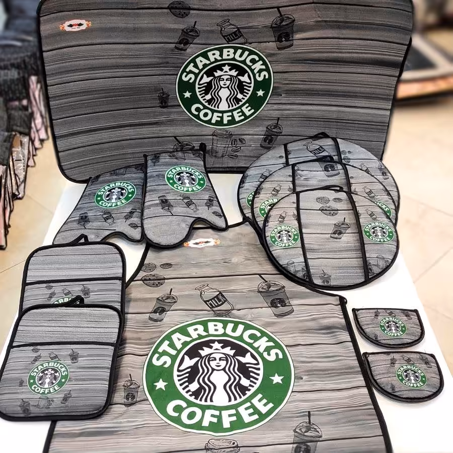 سرویس پیشبند ممکنی آشپزخانه مدل استارباکس 11 پارچه (پس کرایه)