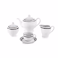 سرویس چای خوری پرشیا سرمه ای چینی زرین ایتالیا اف 17 پارچه