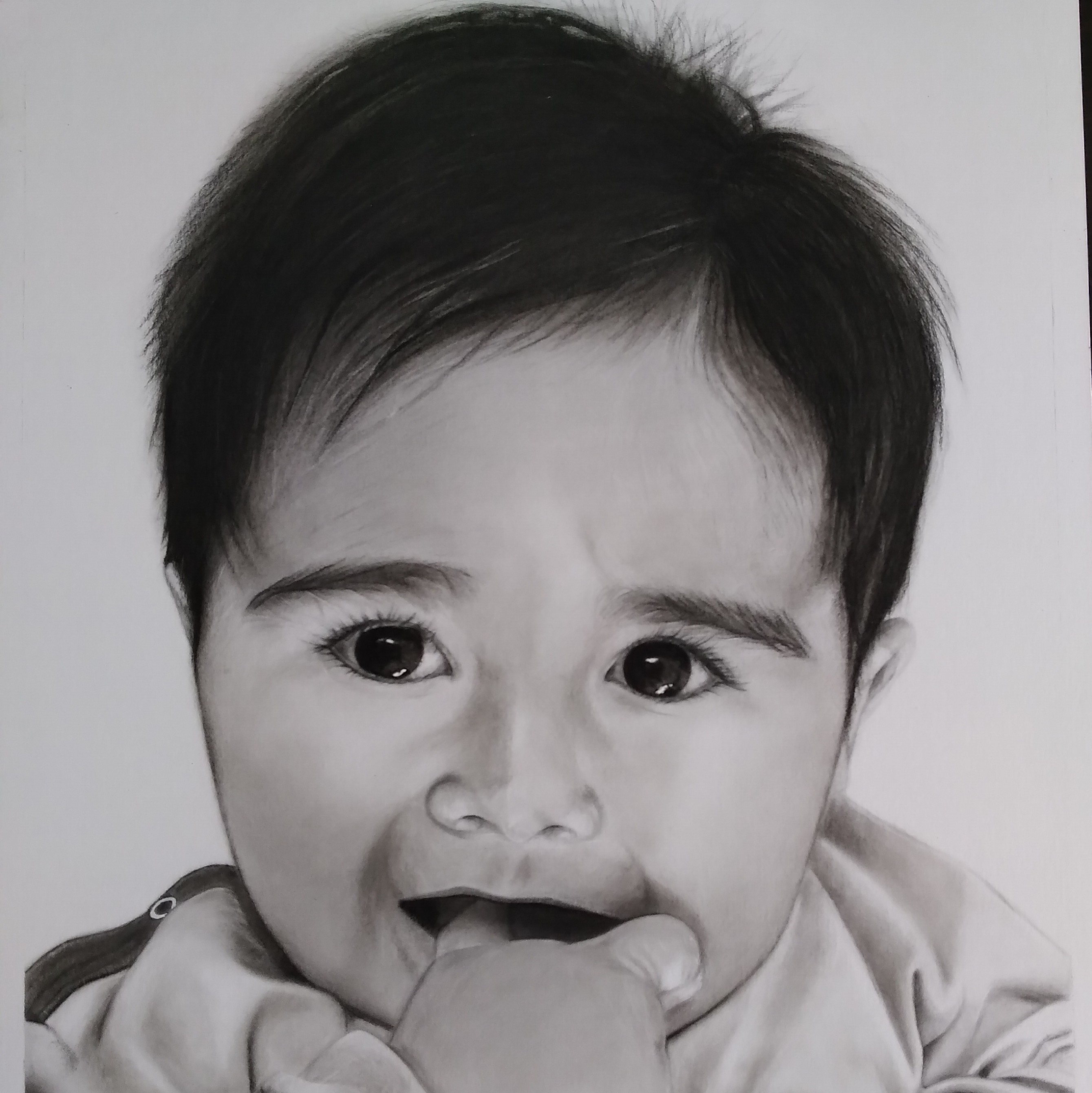 نقاشی پرتره سیاه قلم ابعاد 40 در 30