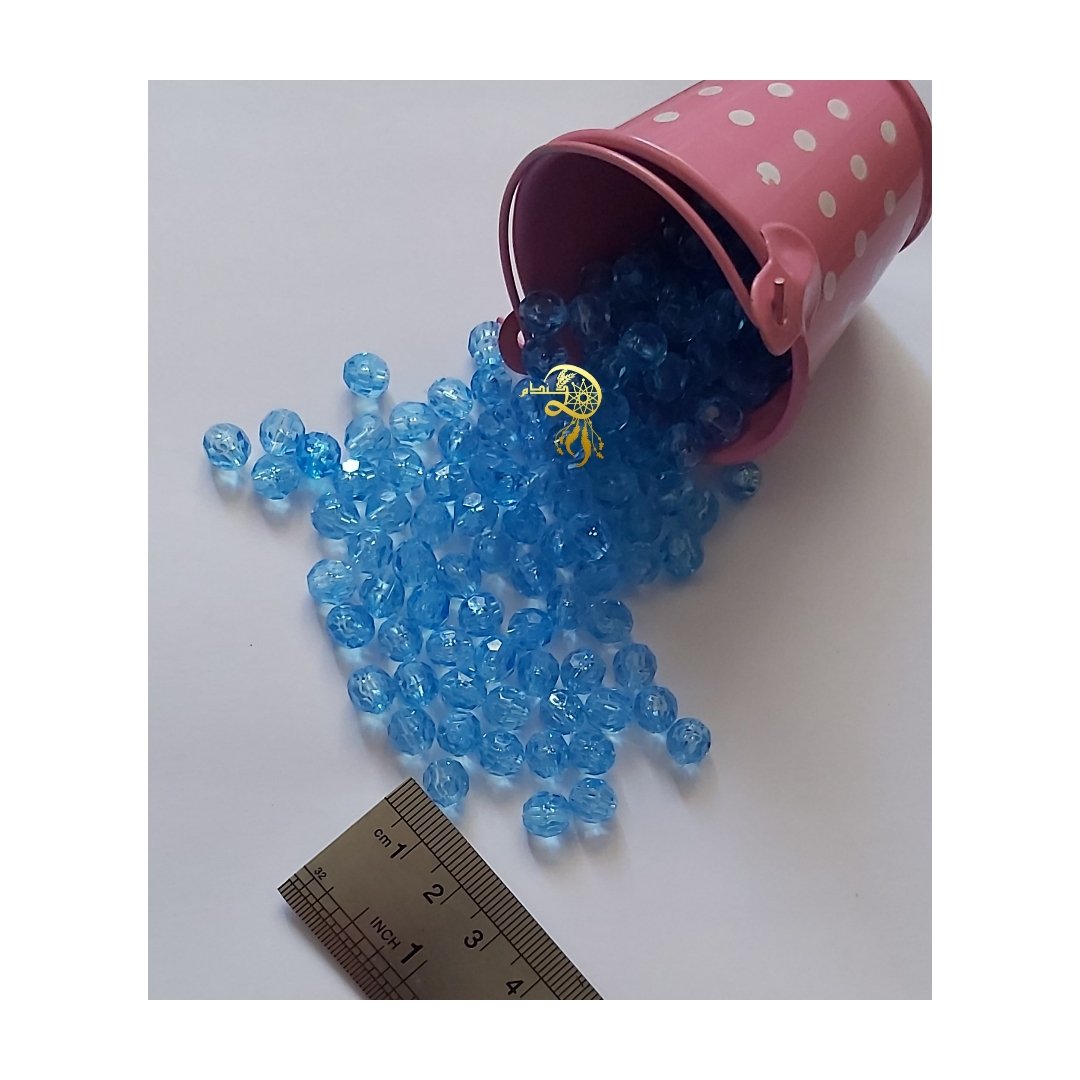 کریستال پلاستیکی سایز8آبی روشن پک40عددی