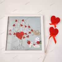 تابلوی ملیله کاغذی (کوئیلینگ) درخت عشق به مناسبت سالگرد ازدواج 