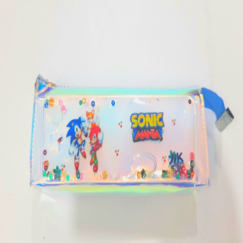 جامدادی آکواریومی تک زیپ هولوگرامی شفاف