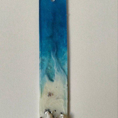 بوک مارک(نشانگرکتاب)رزینی طرح موج و صدف سایز بزرگ