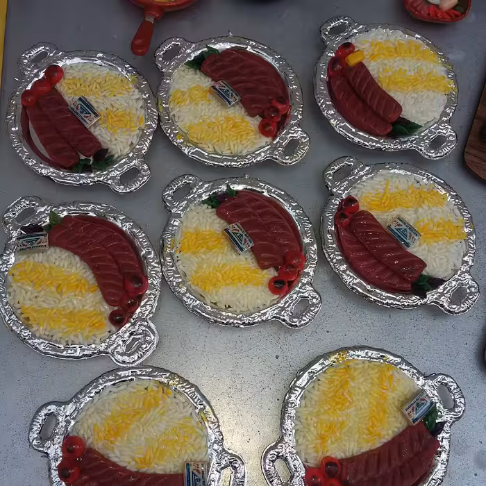 مگنت سینی کباب با برنج و کره شکلی