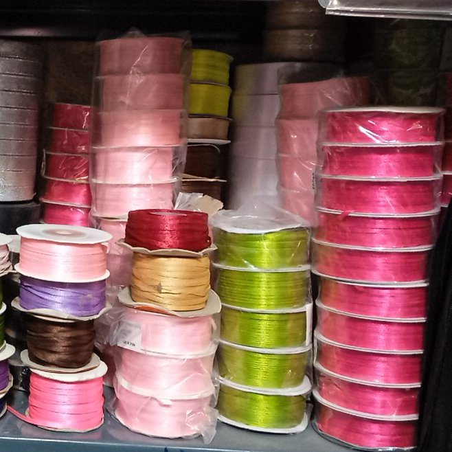 روبان ربان ساتن دو میل هر توپ حدود 90متر