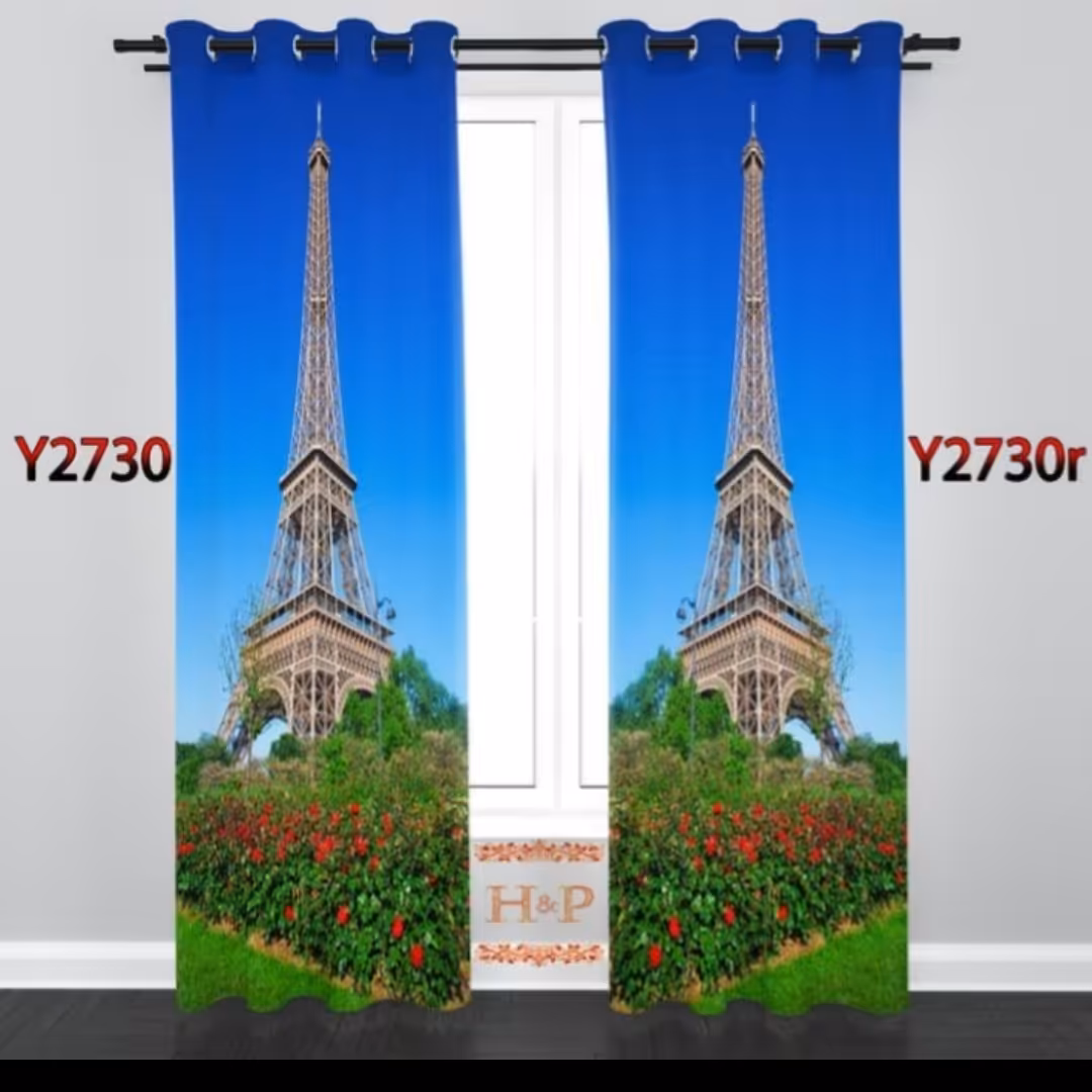 پرده چاپی کد2774(دو قواره)  پرده آماده با دوخت پانچ و حلقه رینگ دار پرده اتاق کودک اتاق خواب پذیرائی